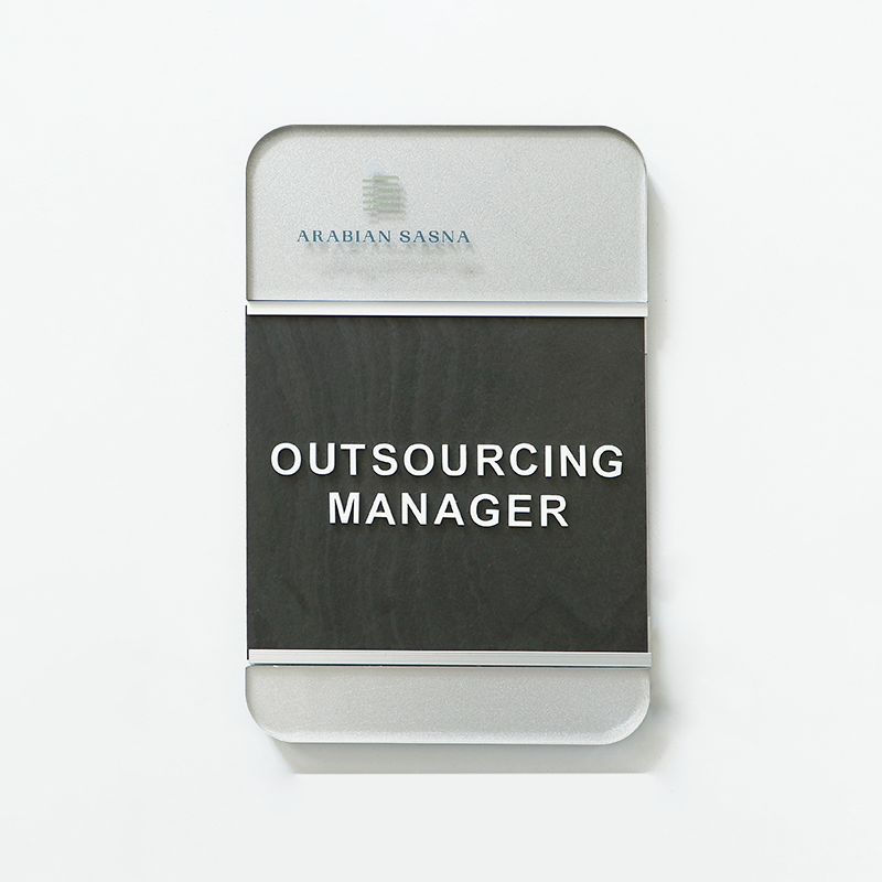 EZD Sign - Acrylic and Slate Office Door Sign - B2B Hospitality Signage Manufacturer