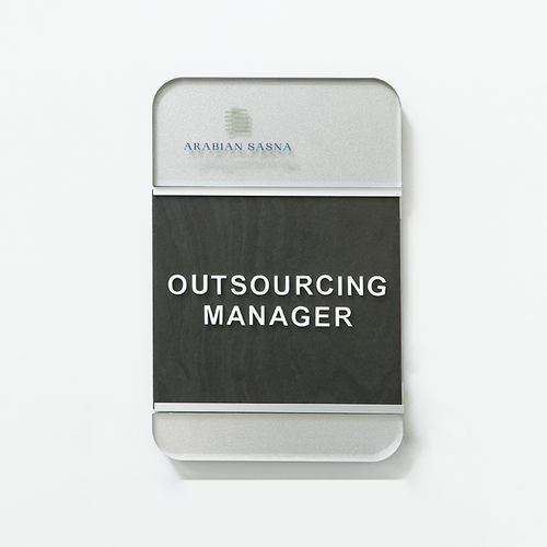 EZD Sign - Acrylic and Slate Office Door Sign - B2B Hospitality Signage Manufacturer