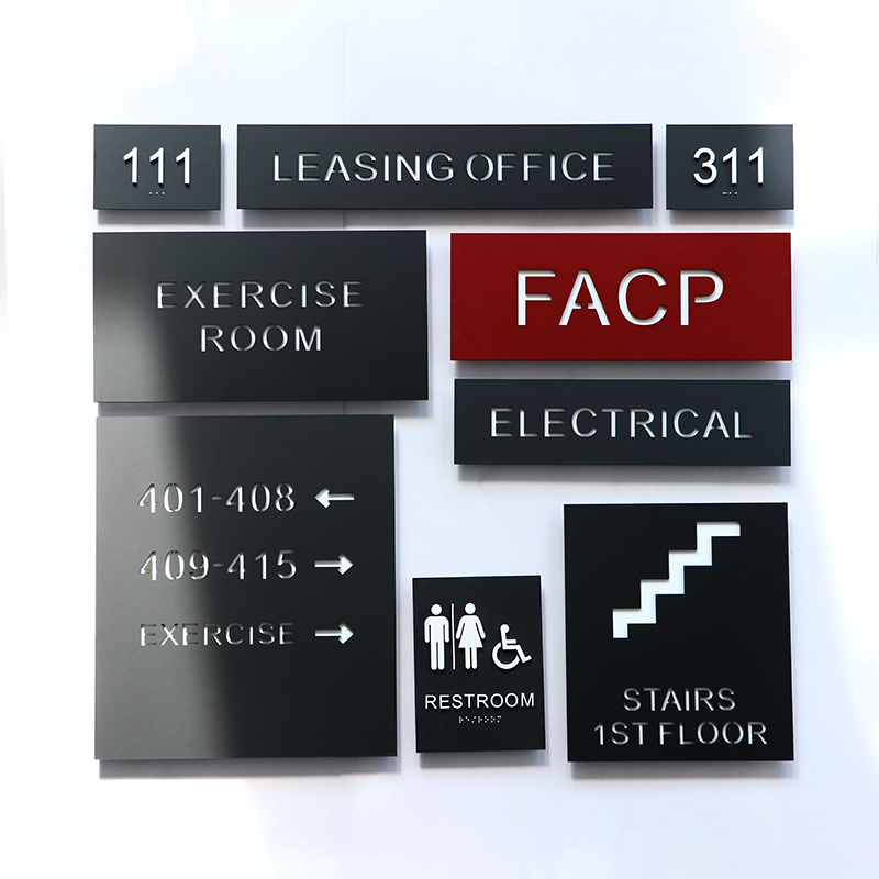 Premium Acrylic ADA Braille Room Number Signs - Grade 2 Tactile Compliant