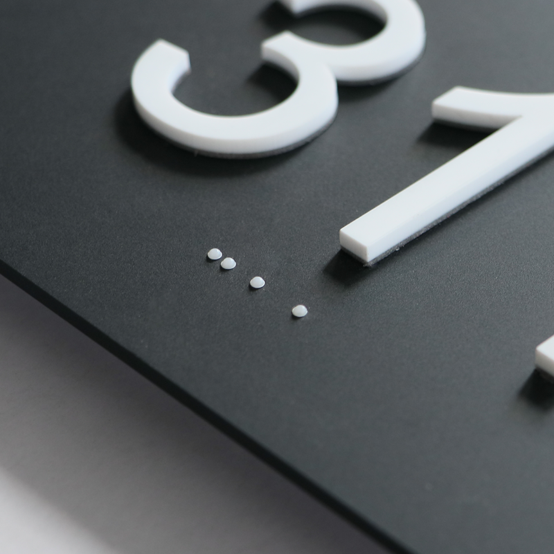 Premium Acrylic ADA Braille Room Number Signs - Grade 2 Tactile Compliant
