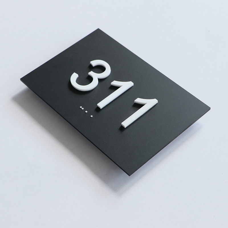 Premium Acrylic ADA Braille Room Number Signs - Grade 2 Tactile Compliant