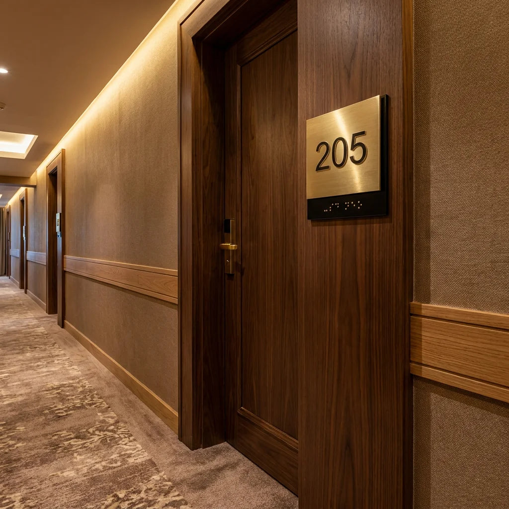 Premium Acrylic ADA Braille Room Number Signs - Grade 2 Tactile Compliant