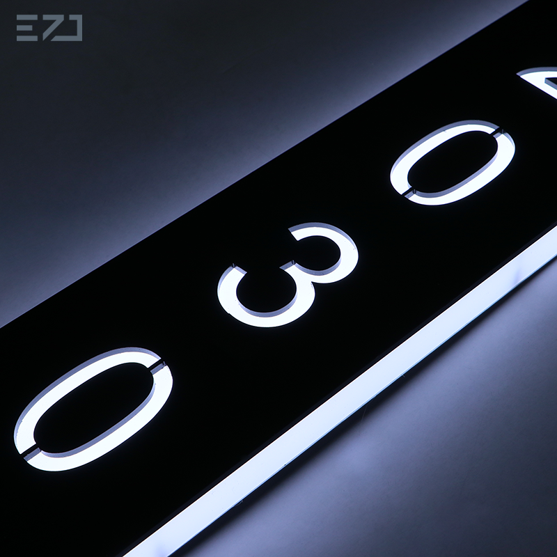 Smart Electronic Hotel Door Number Plate - Brushed Metal with LED DND/MUR Icons