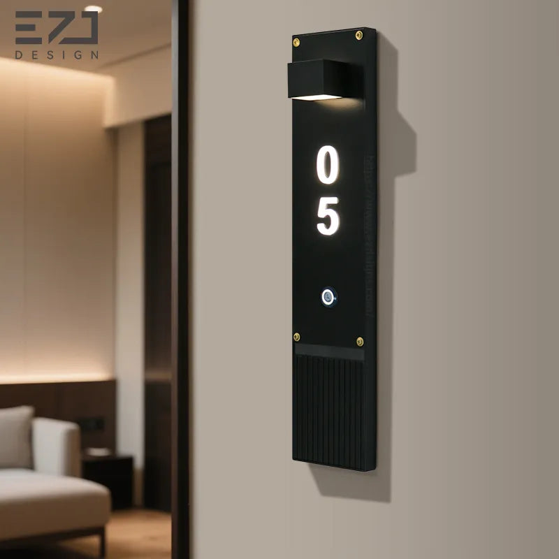 Stainless Steel Smart Hotel Door Plates - Integrated Doorbell & LED Status Signs