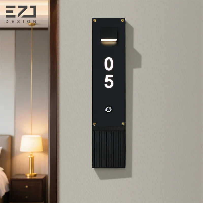 Stainless Steel Smart Hotel Door Plates - Integrated Doorbell & LED Status Signs