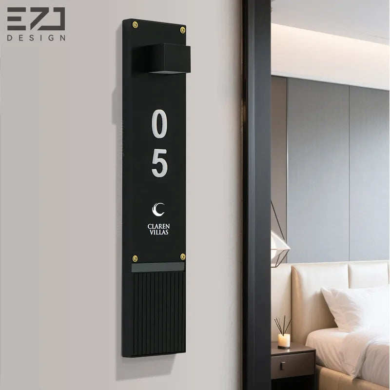 Stainless Steel Smart Hotel Door Plates - Integrated Doorbell & LED Status Signs