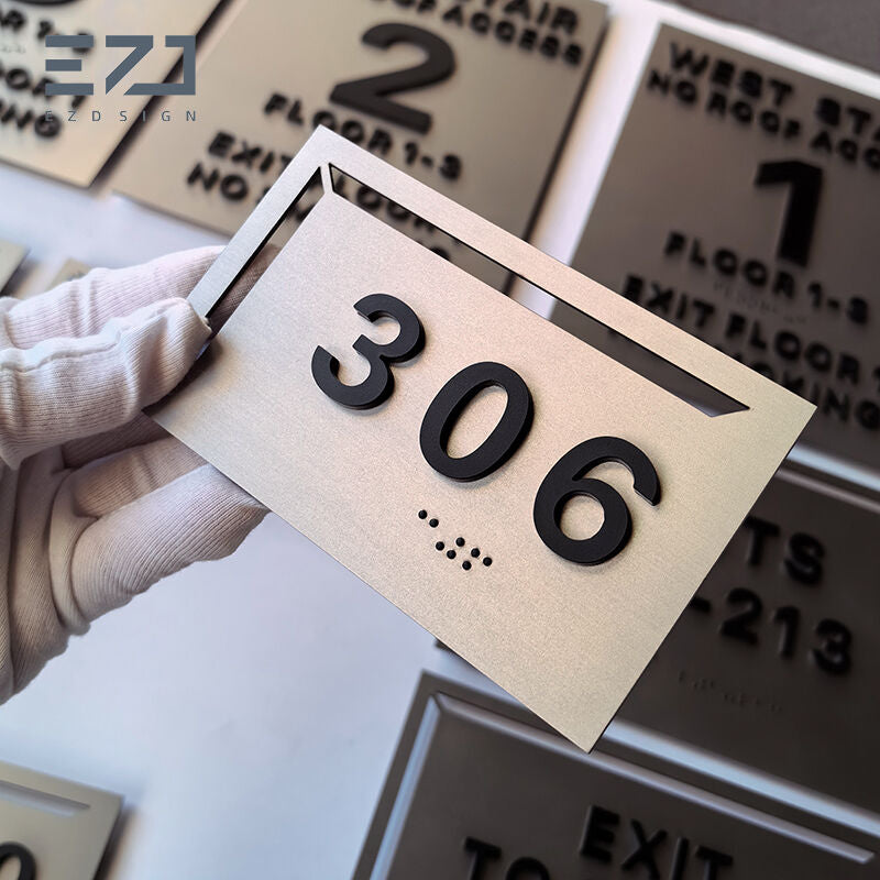 Contrast Stainless Steel Braille Signs - Hybrid Polymer Dot Wayfinding