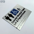 Stainless Steel ADA Braille Signs - Embedded Metal Dots & Etched Signage