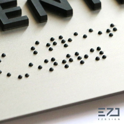 EZD Sign - Stainless steel Braille sign - B2B Hospitality Signage Manufacturer
