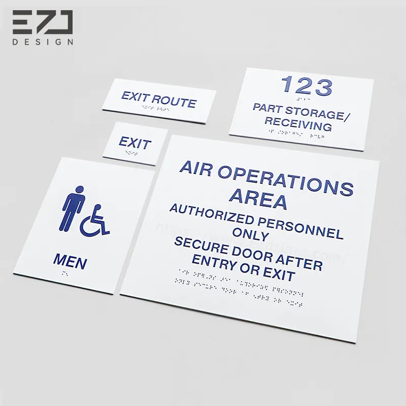 3D UV-Printed Acrylic Braille Signs - Custom Layered Tactile ADA Signage