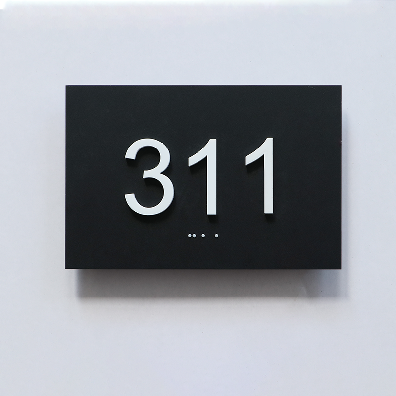Premium Acrylic ADA Braille Room Number Signs - Grade 2 Tactile Compliant