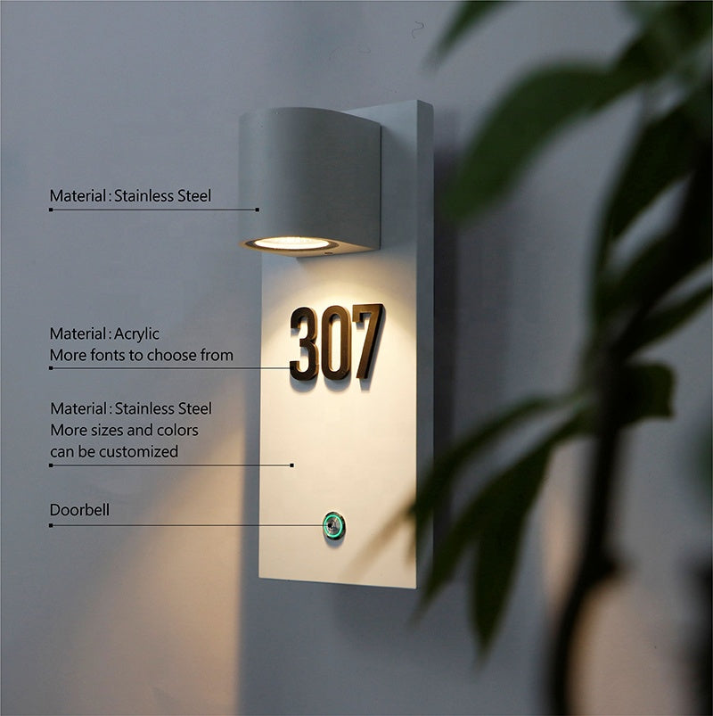Lighted Room Number Door Plaque