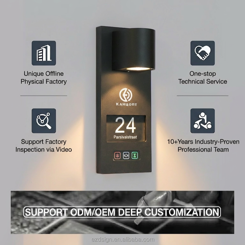 EZD Premium ADA-Compliant Wholesale Hotel Door Plate - Touch & DND Indicators