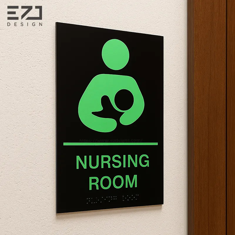 Custom Painted Acrylic ADA Braille Signs - Wayfinding System Design & Production
