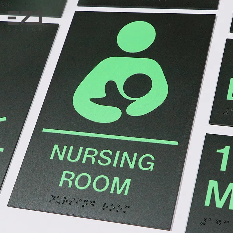 Custom Painted Acrylic ADA Braille Signs - Wayfinding System Design & Production