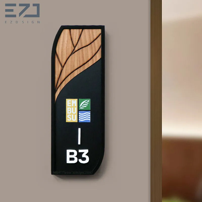 EZD Sign - Wooden Door Plate Number - B2B Hospitality Signage Manufacturer